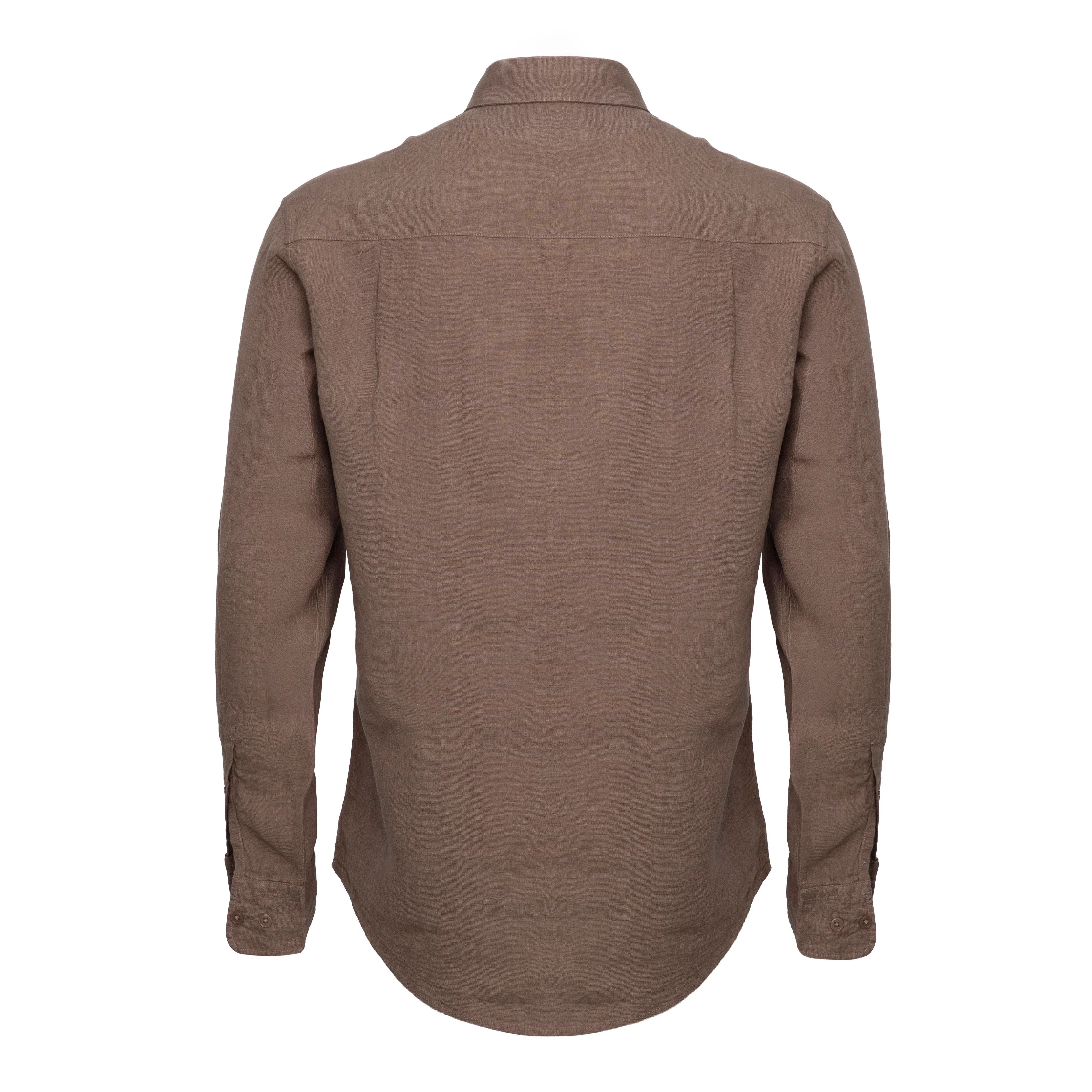 LINEN LONG SLEEVES SHIRT M | Brown - Image 2
