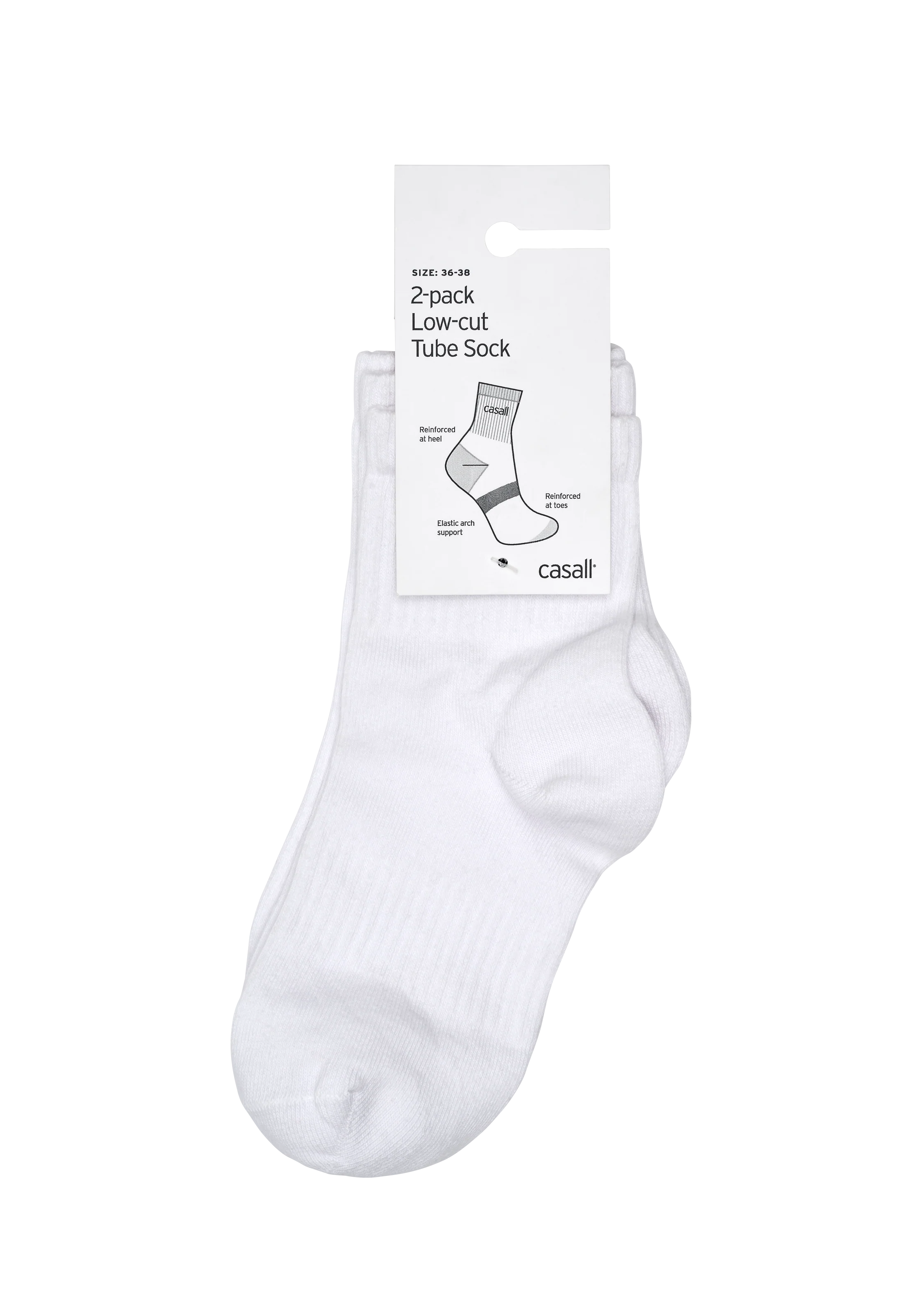 Low-Cut Tube Sock 2-pack W | White - Image 3