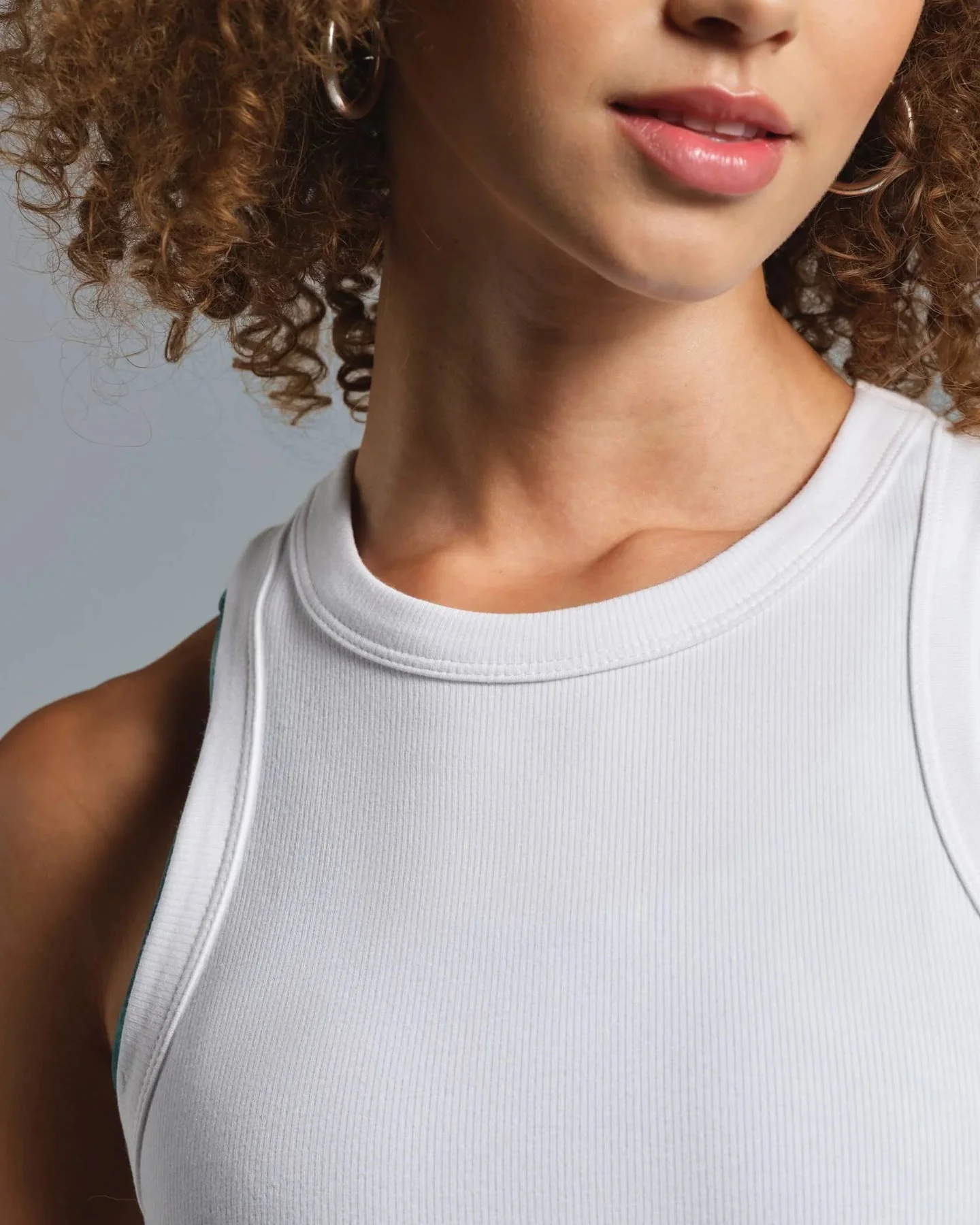 Rib Knit Tank W | White - Image 4